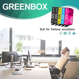 GREENBOX Remanufactured Ink Cartridge Replacement for Epson 252XL 252 XL T252 Used in Workforce WF-3620 WF-3640 WF-7610 WF-7620 WF-7110 WF-7710 WF-7720 Printer (2 Black 1 Cyan 1 Magenta 1 Yellow)