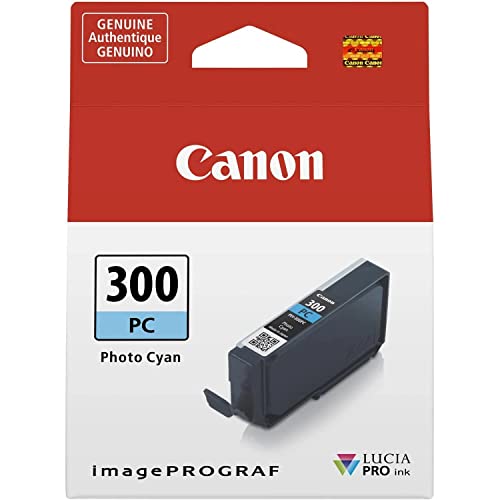 Canon PFI-300 Lucia PRO Ink, Photo Cyan, Compatible to imagePROGRAF PRO-300 Printer, Standard (4197C002)