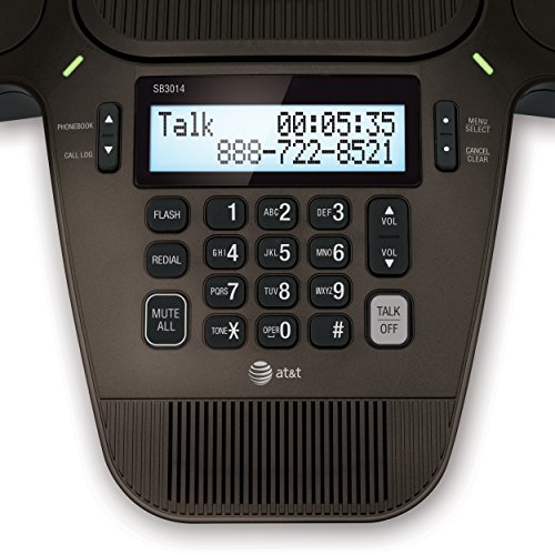 AT&T SB3014 DECT 6.0 Conference Phone with Four Wireless Mics, Black