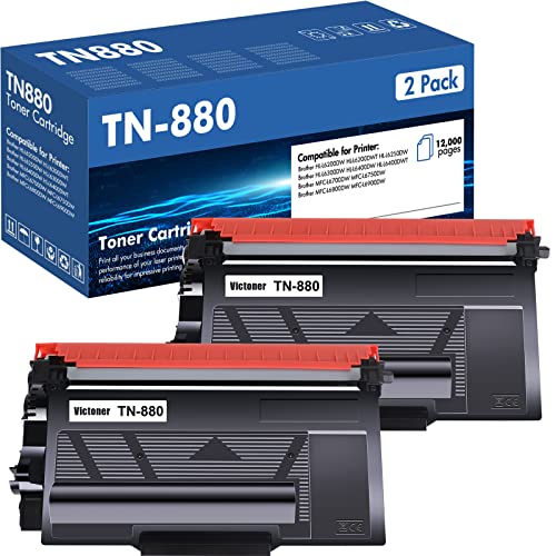 TN-880 TN880 Super High Yield Toner Cartridge 2-Pack Compatible Replacement for Brother TN880 TN 880 for Brother HL-L6200DW L6200DWT L6400DW L6400DWT MFC-L6700DW L6800DW L6900DW Printer