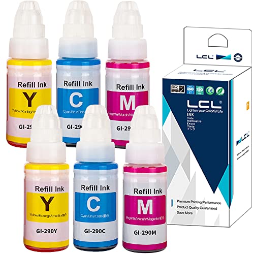 LCL Compatible Ink Bottle Replacement for Canon GI290 GI-290 G1200 G2200 G3200 G4210 G4200 (3-Pack Cyan Magenta Yellow)