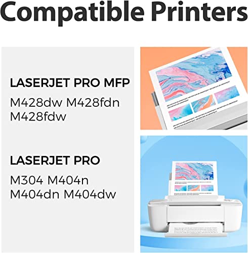 CF258A 58A Toner Cartridge with CHIP Remanufactured Toner Cartridge Replacement for HP 58A CF258A for Laserjet Pro M428fdw, M404n, M404dn, M428fdn (2 Black)