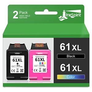 61 black color combo pack, remanufactured ink cartridge replacement for hp 61xl hp61 for envy 4500 5530 4502 4501 officejet 4630 4635 2620 deskjet 2540 3050 2050 1000 1010 1510 3510 printers (2 pack)