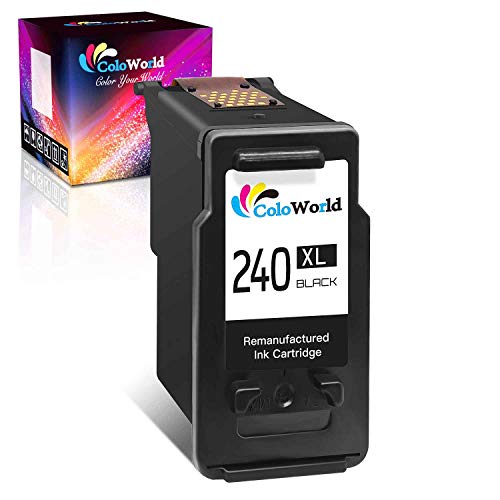 ColoWorld Remanufactured Ink Cartridge Replacement for Canon 240 PG-240XL for Pixma MG3620 MG3600 MX452 MG2120 MG3520 MX472 MG3220 MX432 MG2220 MX512 MG3122 MG3222 MG3120 Printer (1 Black)