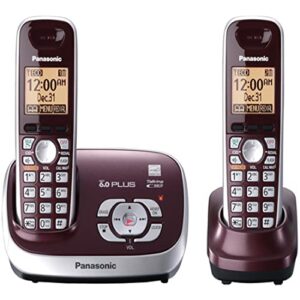panasonic kx-tg6572r dect 6.0 single line 1.9ghz talking caller id expandable up to 6 handsets call block eco-mode wall mountable cordless telephone – 2 handsets