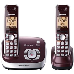 Panasonic KX-TG6572R DECT 6.0 Single Line 1.9GHz Talking Caller ID Expandable Up to 6 Handsets Call Block Eco-Mode Wall Mountable Cordless Telephone - 2 Handsets