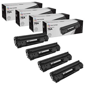 ld products compatible hp 78a ce278a toner cartridge replacement for laserjet pro: m1536dnf, m1537dnf, m1538dnf, m1539dnf, p1566, p1606dn (black, 4-pack)