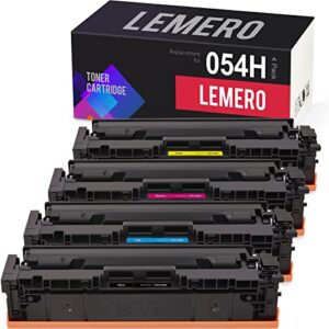 lemero 054h 054 compatible toner cartridge replacement for canon 054h 054 crg-054 high yield to use with color imageclass mf642cdw mf644cdw mf640c mf641cw lbp622cdw lbp620 (black/cyan/magenta/yellow)