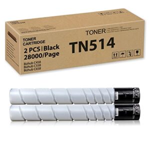 lexmate tn514 tn-514 tn514k tn514 k tn512 tn513 tn515 tn516 tn324 tn326 a9e8130 compatible toner cartridge for konica minolta bizhub c458 c558 c658 (28,000 pages, black, 2 pack )