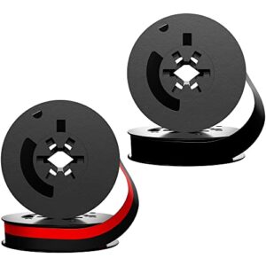 inkvo universal twin spool typewriter ribbon – combo pack – red and black ink – fresh ink replacement – compatible with smith corona, royal, remmington, underwood, brother, olivetti, olympia and more