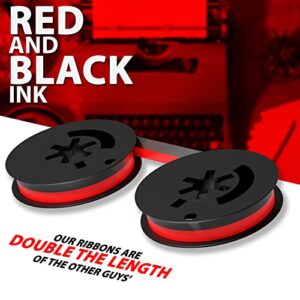 Inkvo Universal Twin Spool Typewriter Ribbon - Combo Pack - Red and Black Ink - Fresh Ink Replacement - Compatible with Smith Corona, Royal, Remmington, Underwood, Brother, Olivetti, Olympia and More