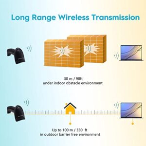 NADAMOO Wireless Barcode Scanner with Stand 2-in-1 2.4G Wireless & Wired USB Bar Code Scanner Handheld Laser Bar Code Reader Automatic Hand Scanner for Computer POS Warehouse Inventory Library