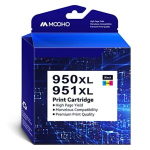 950xl 951xl remanufactured ink cartridge for hp 950 951 xl high yield compatible with officejet pro 8600 8610 8615 8620 8625 8630 8100 276dw 251dw (black, cyan, magenta, yellow, 4xl combo pack)