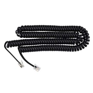 phone cord for landline phone – tangle-free, curly telephones land line cord – easy to use + excellent sound quality – phone cords for landline in home or office (25ft) color: black