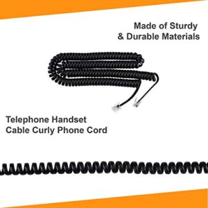 Phone Cord for Landline Phone – Tangle-Free, Curly Telephones Land Line Cord – Easy to Use + Excellent Sound Quality – Phone Cords for Landline in Home or Office (25ft) Color: Black