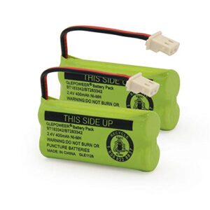 dm221 bt183342/bt283342 2.4v 400mah ni-mh battery pack, also compatible with cordless phone batteries bt166342/bt266342 bt162342/bt262342 cs6709 cs6609 cs6509 cs6409 el52100 el50003(2 pack)