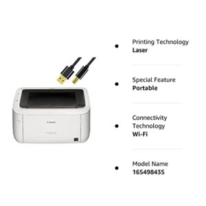 Canon Wireless Laser Printer Black and White Home Laser Printer Small Wireless Monochrome Printer for Home and Office Use, Compact Design with 6 Ft NeeGo Printer Cable