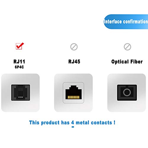 Telephone Splitter, 3-Pack RJ11 Male to Female Two Way Phone Line Splitter Converter Cable