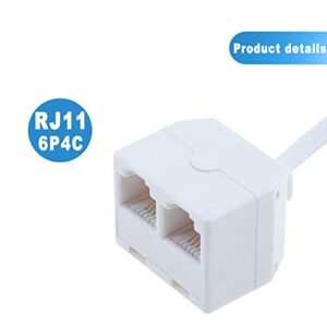 Telephone Splitter, 3-Pack RJ11 Male to Female Two Way Phone Line Splitter Converter Cable