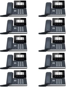 yealink sip-t53w ip phone [10 pack] 12 voip accounts. 3.7-inch graphical display. usb 2.0, 802.11ac wi-fi, dual-port gigabit ethernet, 802.3af poe, power adapter not included (sip-t53w)