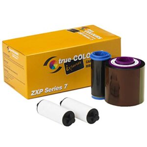 zebra 800077-749 true colours ix series ymckok color ribbon for zxp series 7 card printer. 750 prints.