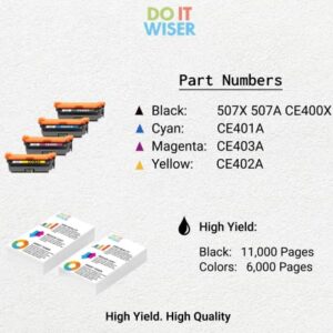 Do it Wiser Remanufactured Printer Toner Cartridge Replacement for HP 507X 507A CE400X CE400A - HP Laserjet Enterprise M551n M551dn M551xh M570dw M570dn M575c M575dn M575f (Black)