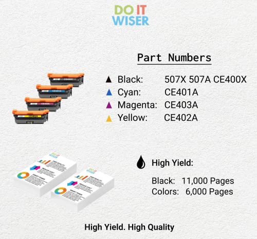 Do it Wiser Remanufactured Printer Toner Cartridge Replacement for HP 507X 507A CE400X CE400A - HP Laserjet Enterprise M551n M551dn M551xh M570dw M570dn M575c M575dn M575f (Black)