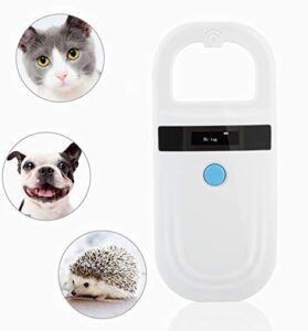 microchip reader rfid 134.2khz, pet id microchip scanner with 0.91 inch high brightness oled display and rechargable by type-c for animal tracking