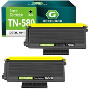 greenbox high yield compatible toner cartridge replacement for brother tn580 tn650 tn550 tn-620 for brother hl-l2350dw hl-l2300d dcp-8065dn hl-5370dw hl-5250dn hl-5240 mfc-8860dn printer (2 black)