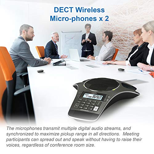 VTech VCS702 ErisStation DECT 6.0 Conference Phone with Two Wireless Mics using Orbitlink Wireless Technology