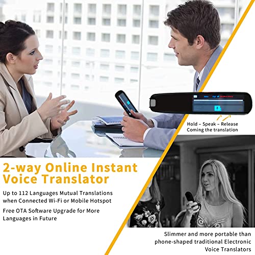 Upgraded Translation Scanning Pen, Mobile Scanner Translator, Reading Pen, 112 Language Translating Device, OCR Digital for Language Learners Business Travel…