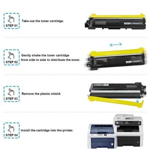 Ink E-Sale Compatible Toner Cartridge Replacement for Brother TN210 (KCMY, 4-Pack), for use with Brother HL-3040CN HL-3045CN HL-3070CW HL-3075CW MFC-9010CN MFC-9120CN MFC-9125CN MFC-9320CW Printer