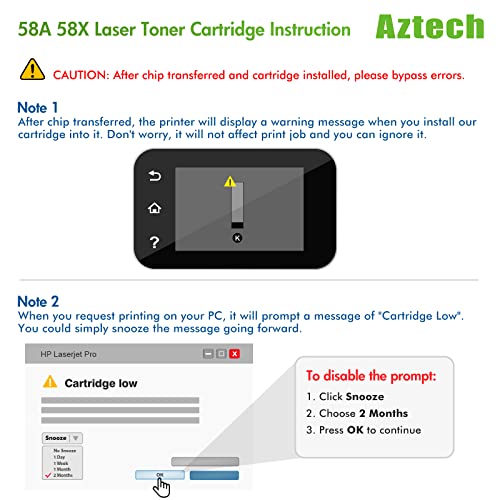 Aztech Compatible Toner Cartridge Replacement for HP 58X CF258X 58A CF258A Laserjet Pro M404n M404dn MFP M428fdw M428dw Printer (Black, 4-Pack)