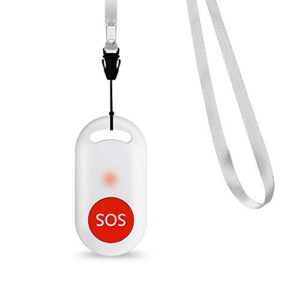wireless caregiver pager sos call button nurse call alert caregiver pager with ip55 waterproof for caregiver alert system neck strap included (only the sos button, not including the receiver)