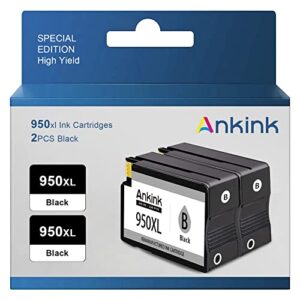 950xl 950 xl black ink cartridge for hp officejet pro 8600 8610 8620 printer ink replacement for hp 950 hp950 xl hp950xl black to officejet pro 8100 8625 8630 8660 8615 276dw 251dw printers( 2 black)