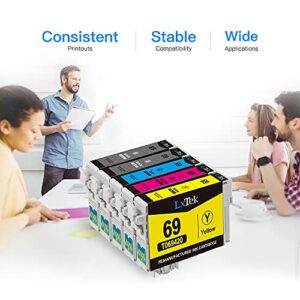 LxTek Remanufactured Ink Cartridge Replacement for Epson 69 to use with Stylus CX6000 CX8400 NX400 NX410 NX415 NX515 Workforce 600 610 615 1100 Printer (2 Black, 1 Cyan, 1 Magenta, 1 Yellow)