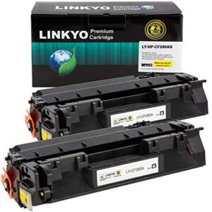 linkyo compatible toner cartridge replacement for hp 80a cf280a (black, 2-pack)