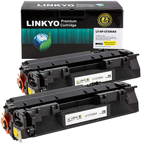 LINKYO Compatible Toner Cartridge Replacement for HP 80A CF280A (Black, 2-Pack)