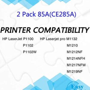 (2-Pack, 2xBlack) Compatible 85A CE285A Toner Cartridge Used for HP P1100 P1102W Pro M1132 M1210 M1212nf M1214nfh M1217nfw M1219nf Printer, by EasyPrint