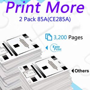 (2-Pack, 2xBlack) Compatible 85A CE285A Toner Cartridge Used for HP P1100 P1102W Pro M1132 M1210 M1212nf M1214nfh M1217nfw M1219nf Printer, by EasyPrint