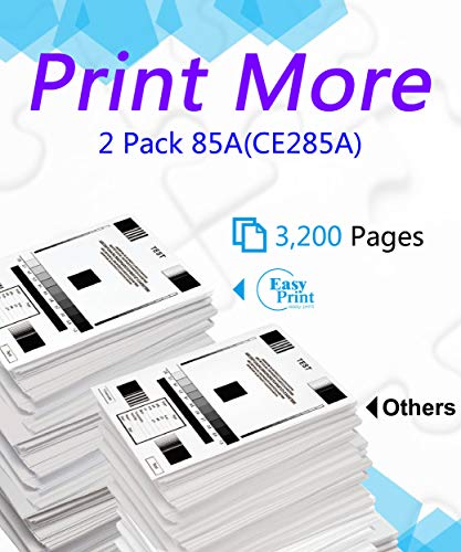 (2-Pack, 2xBlack) Compatible 85A CE285A Toner Cartridge Used for HP P1100 P1102W Pro M1132 M1210 M1212nf M1214nfh M1217nfw M1219nf Printer, by EasyPrint