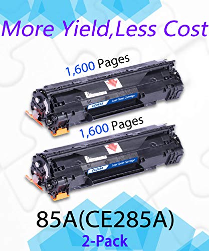 (2-Pack, 2xBlack) Compatible 85A CE285A Toner Cartridge Used for HP P1100 P1102W Pro M1132 M1210 M1212nf M1214nfh M1217nfw M1219nf Printer, by EasyPrint