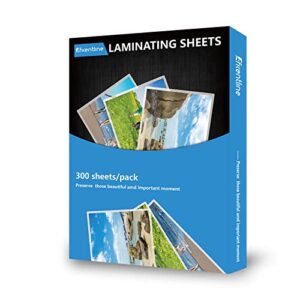 300 pack 3 mil thermal laminating pouches, plastic laminating sheets, 9 x 11.5 inch, 5 x 7 inch, 4 x 6 inch, 3.7 x 5.3 inch, 2.2 x 3.7 inch for letter, photo, note, id badge and business card sizes