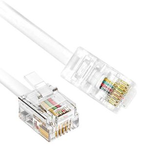 rj45 to rj11 cable, 6 feet phone jack to ethernet adapter rj11 6p4c male to rj45 8p8c male connector plug cord for landline telephone