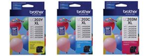 brother lc-203 high yield ink cartridge set colors only (cmy)