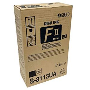 RISO S-8113 Black F II Type Duplicator Ink Box of 2 Risograph S8113U