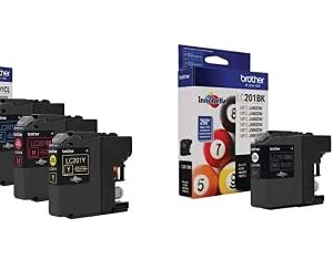 Genuine Brother LC201 (LC-201) Color (Bk/C/M/Y) Ink Cartridge 5-Pack (Includes 2 LC201BK, 1 LC201C, 1 LC201M,1 LC201Y