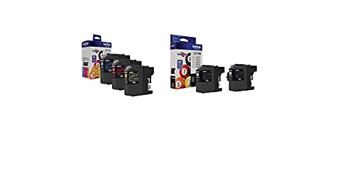 Genuine Brother LC201 (LC-201) Color (Bk/C/M/Y) Ink Cartridge 5-Pack (Includes 2 LC201BK, 1 LC201C, 1 LC201M,1 LC201Y