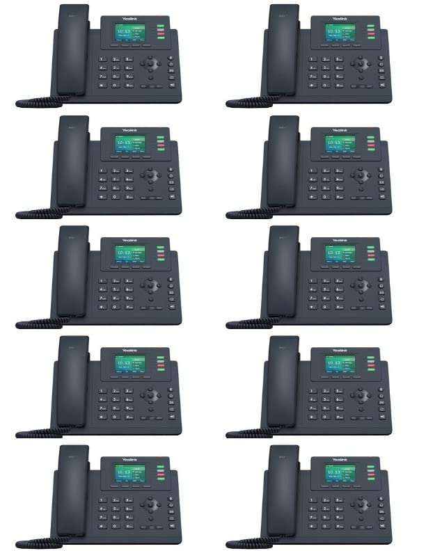 Yealink SIP-T33G IP Phone [10 Pack] 4 VoIP Accounts. 2.4-Inch Color Display. Dual-Port Gigabit Ethernet, 802.3af PoE, Power Adapter Not Included (SIP-T33G)