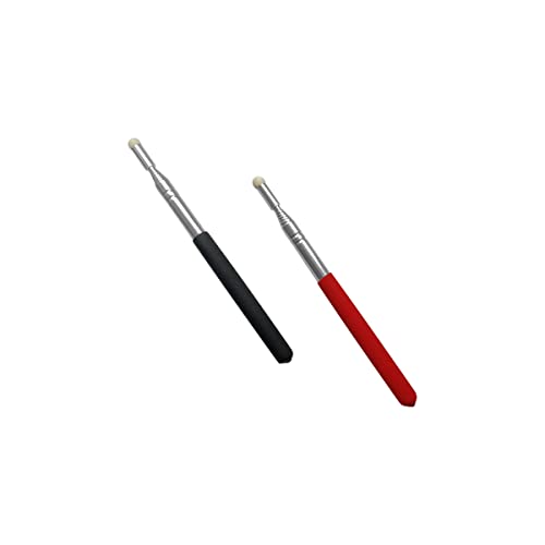 2 PcsTelescopic Teachers Pointer Stick, Extendable Teaching Pointer, Whiteboard Pointer with Felt Head for Teachers, Guides, Coach, Extends to 39''（Red and Black）